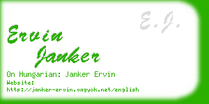 ervin janker business card